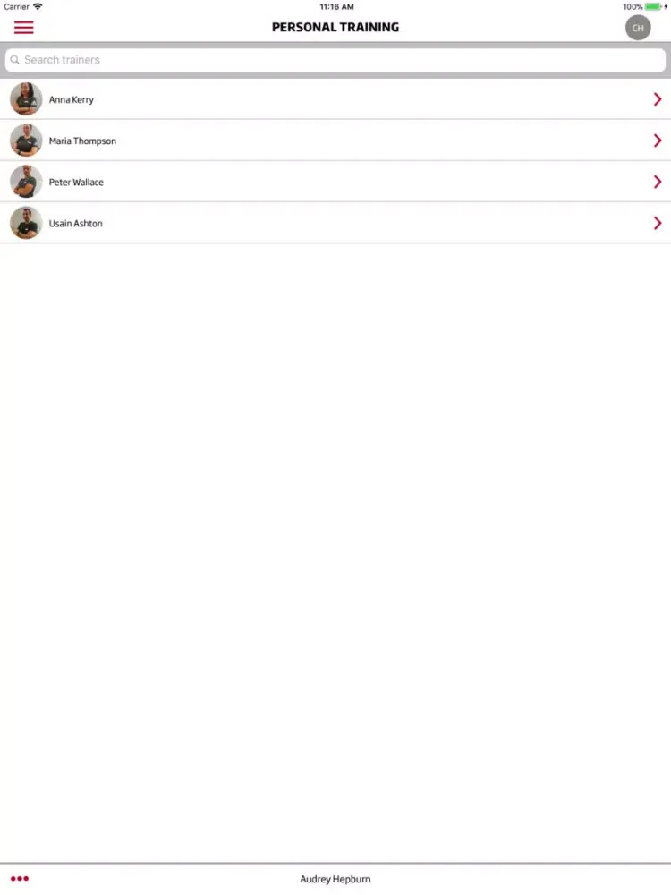 Скриншоты MyFitnessFirst iPad 