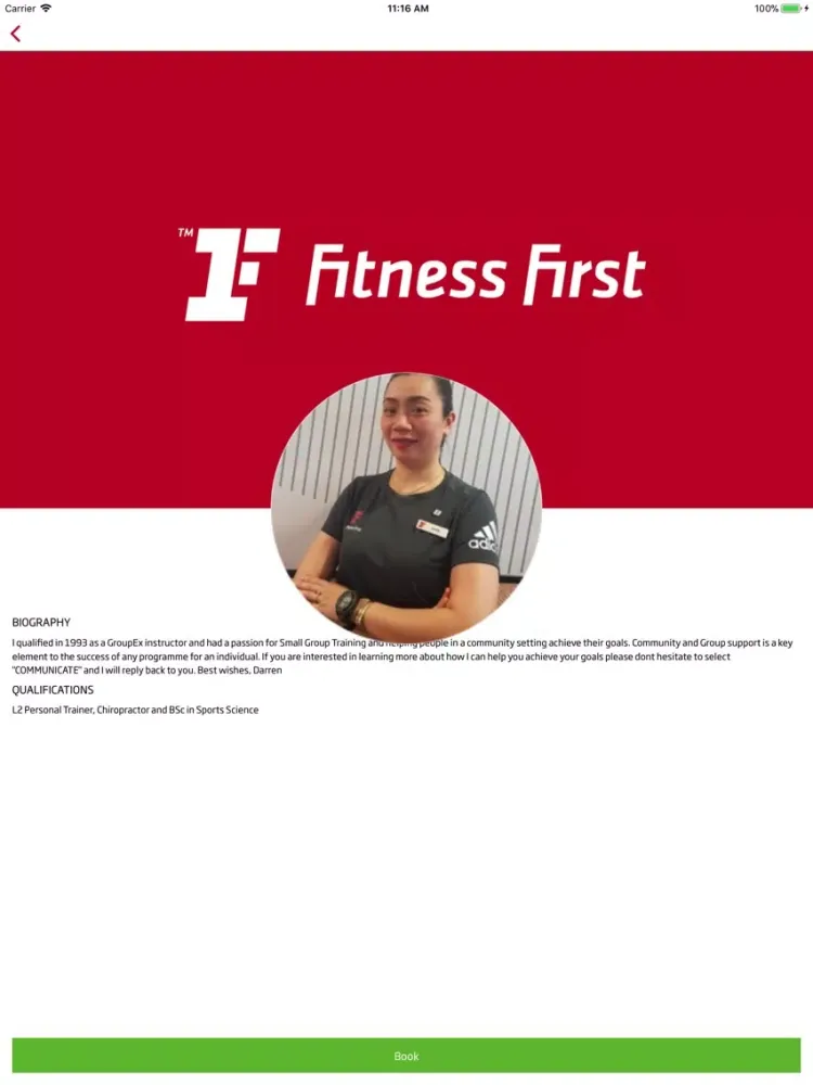 Скриншоты MyFitnessFirst iPad 