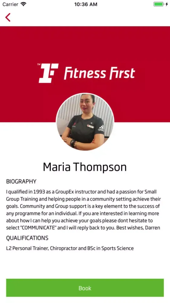 Скриншоты MyFitnessFirst