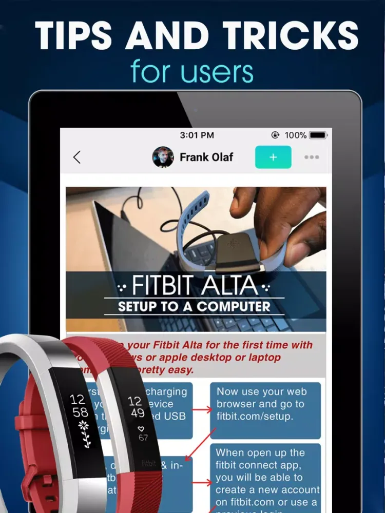 Captures d'écran de Fitbit Alta Community iPad 