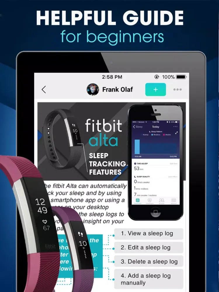 Captures d'écran de Fitbit Alta Community iPad 