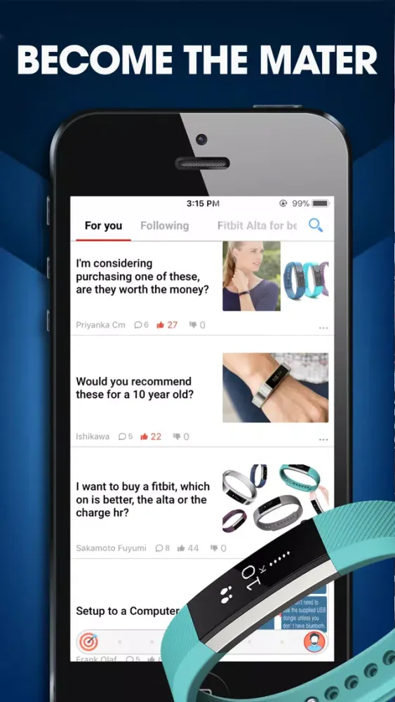 Captures d'écran de Fitbit Alta Community