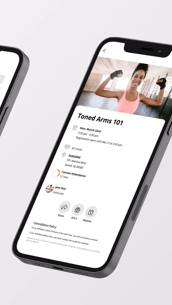 Tangkapan skrin 180 Degree Fitness