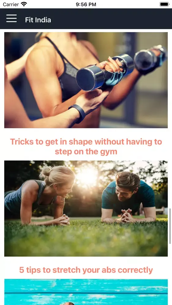 Tangkapan skrin Fit India