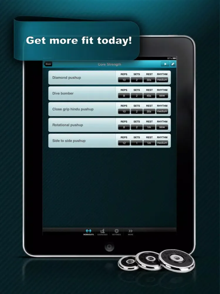 Capturas de tela do Push up Free - Fitness Workouts for Upper Strength iPad 