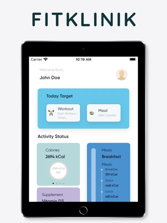 Tangkapan skrin Fitklinik iPad 