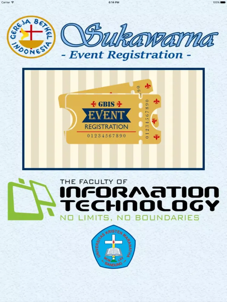 Tangkapan skrin GBIS Event Registration iPad 