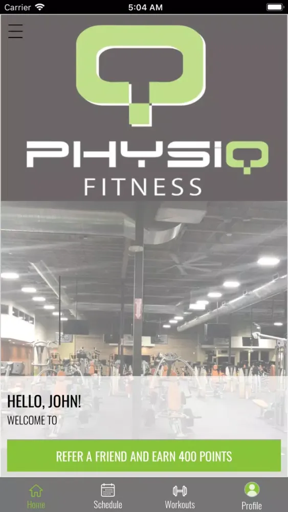 Screenshot di Physiq Fitness.