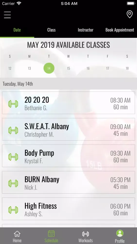 Screenshot di Physiq Fitness.