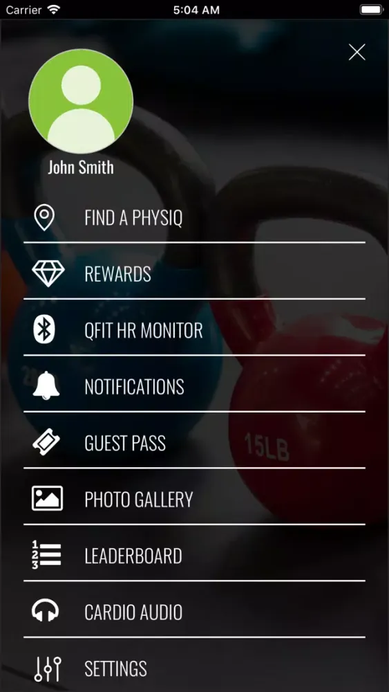 Screenshot di Physiq Fitness.