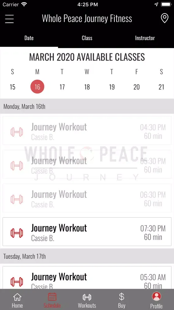 Ảnh chụp màn hình của Whole Peace Journey Fitness
