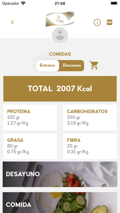 Capturas de tela do Golden Training Gym