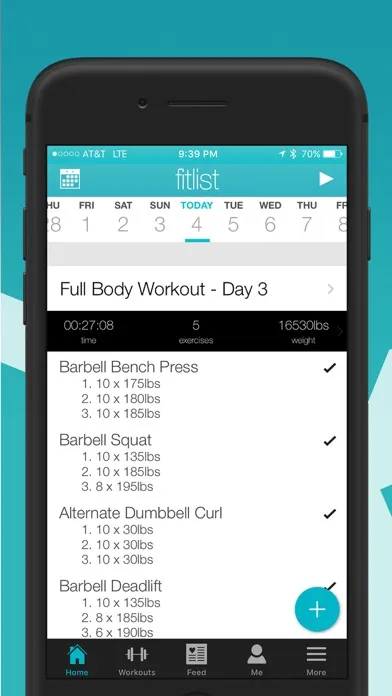 Fitlist Workout Log & Planner स्क्रीनशॉट
