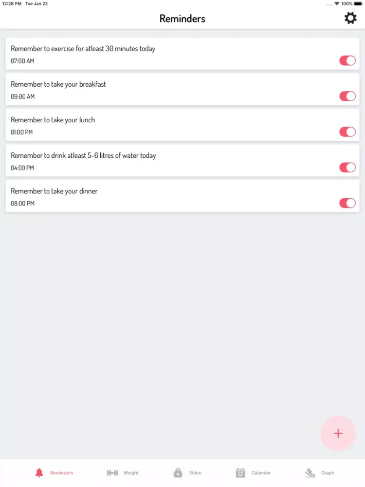 My Fitness Goals iPad  Screenshots