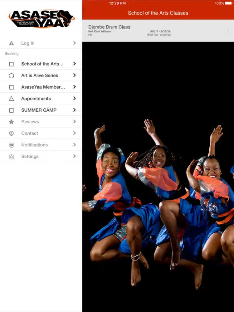 Tangkapan layar Asase Yaa Cultural Arts iPad 