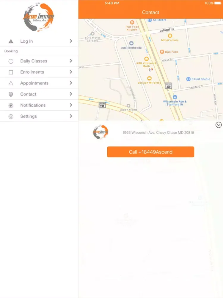 Tangkapan layar Ascend Institute iPad 