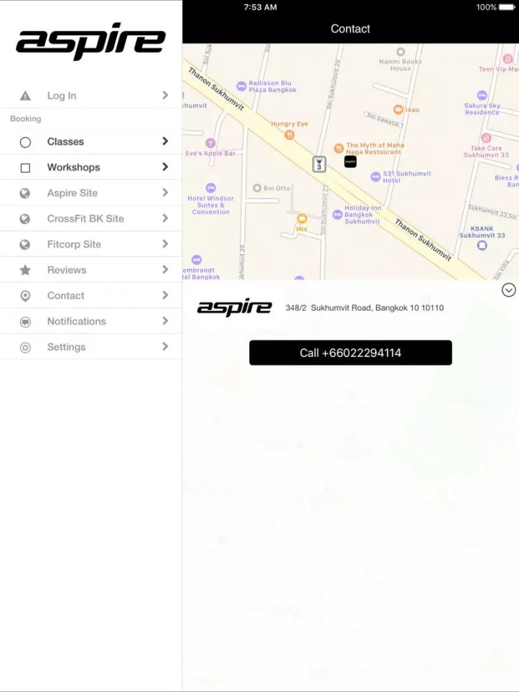 Ảnh chụp màn hình của Aspire Club iPad 