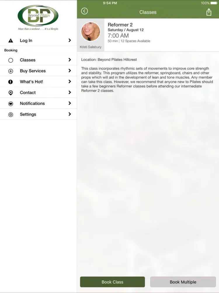 Ảnh chụp màn hình của Beyond Pilates iPad 