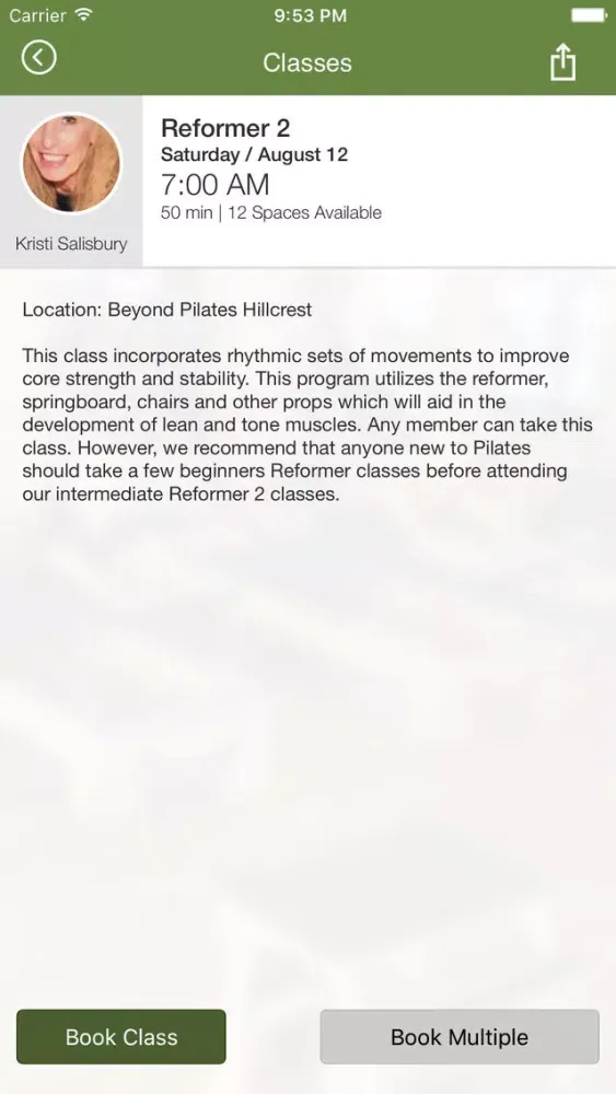Ảnh chụp màn hình của Beyond Pilates