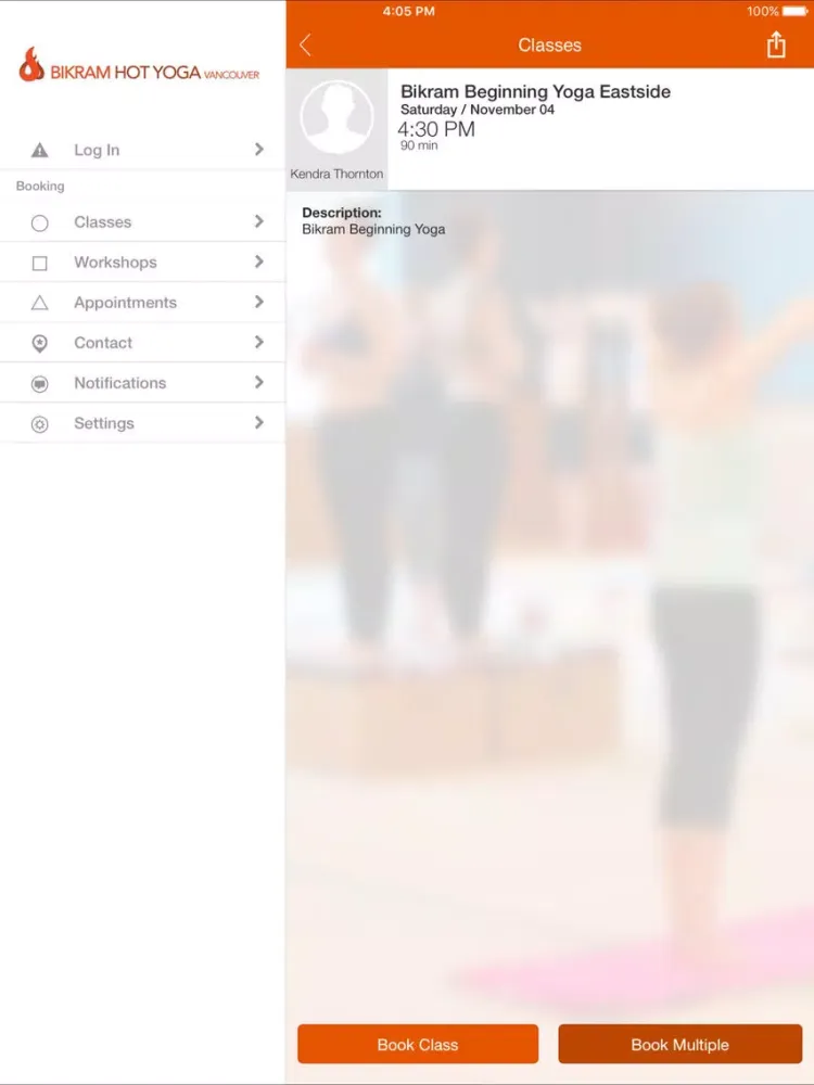Tangkapan layar Bikram Hot Yoga Vancouver iPad 