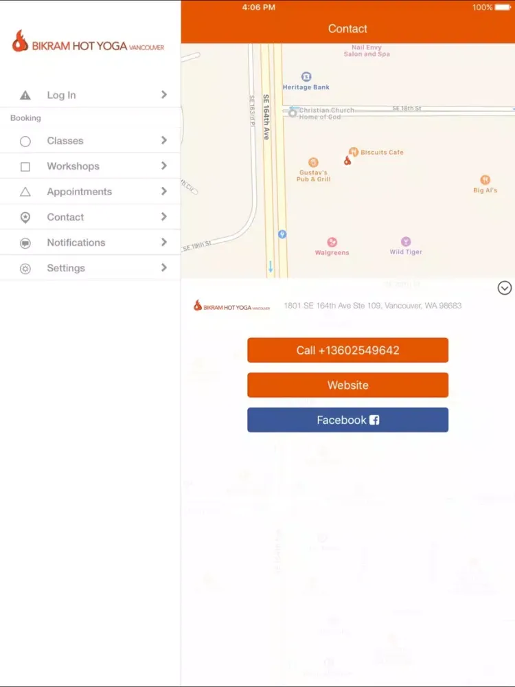 Tangkapan layar Bikram Hot Yoga Vancouver iPad 