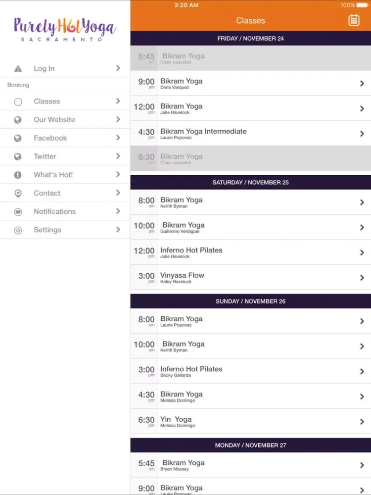 Capturas de pantalla de Purely Hot Yoga Sacramento iPad 