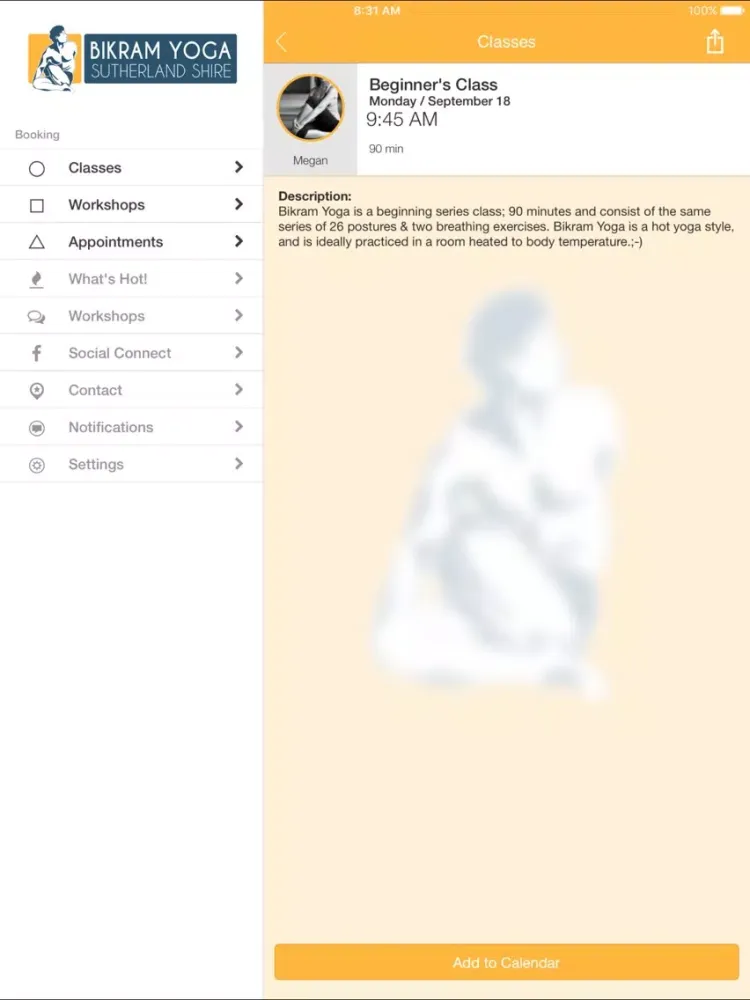 Bikram Yoga Sutherland Shire iPad  Screenshots