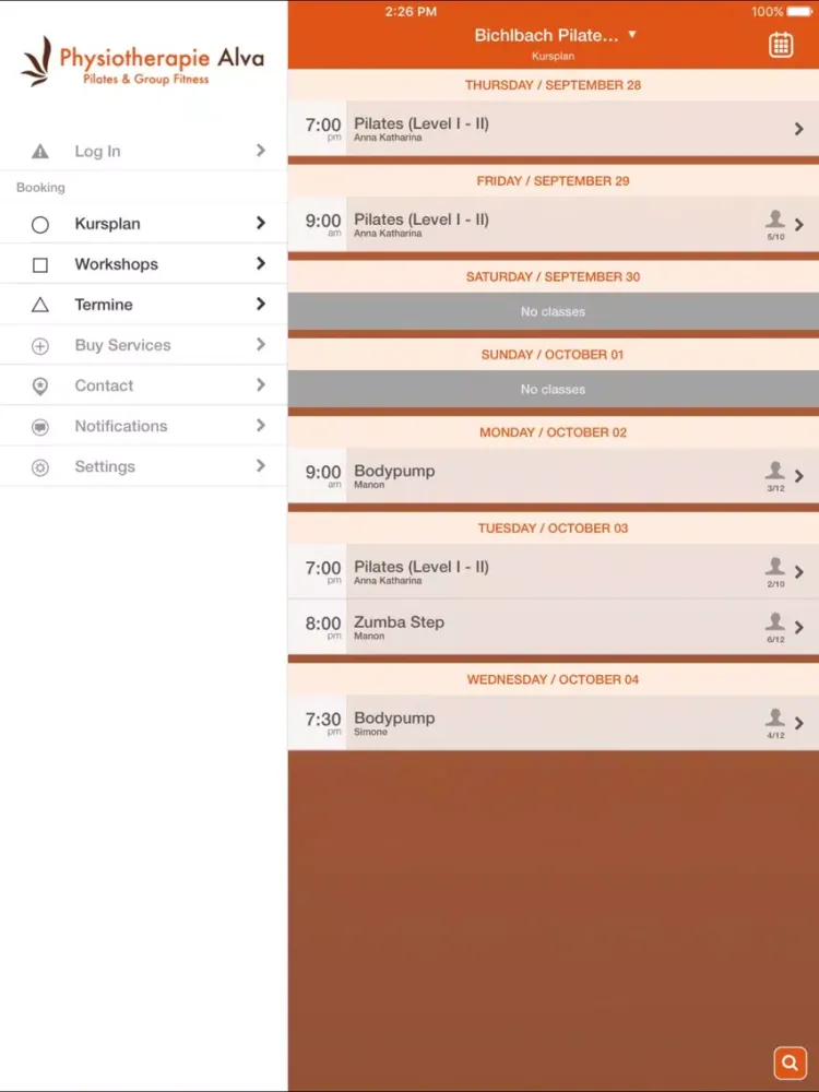 Screenshot di Physio Alva & Group-fitness iPad 