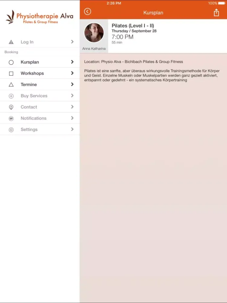 Screenshot di Physio Alva & Group-fitness iPad 
