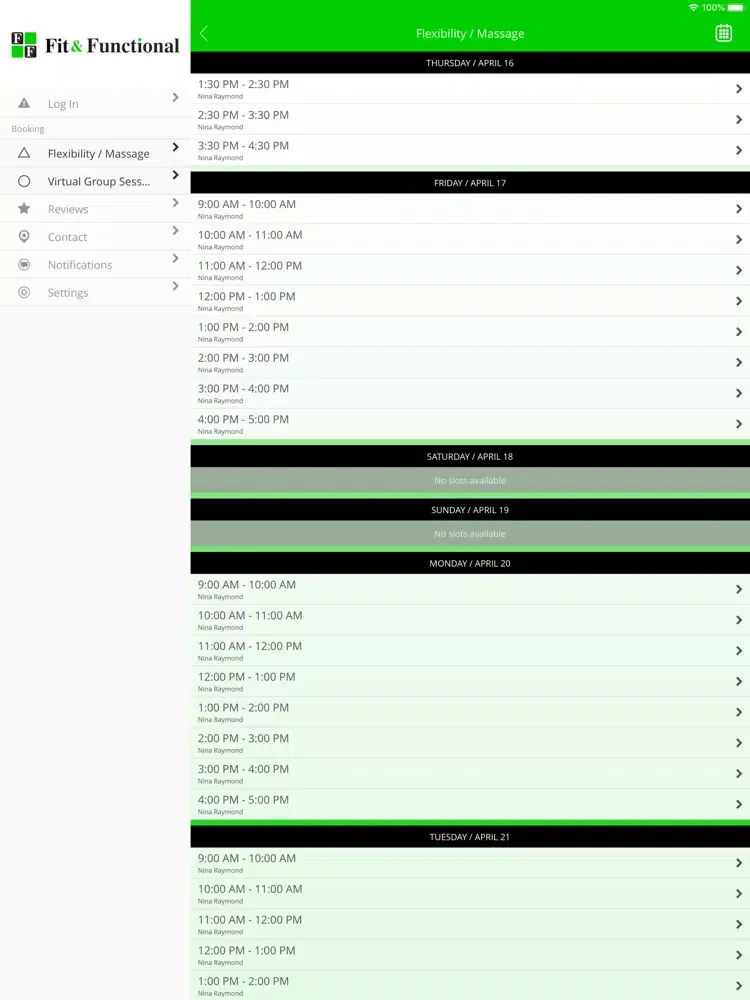 Captures d'écran de Fit & Functional iPad 