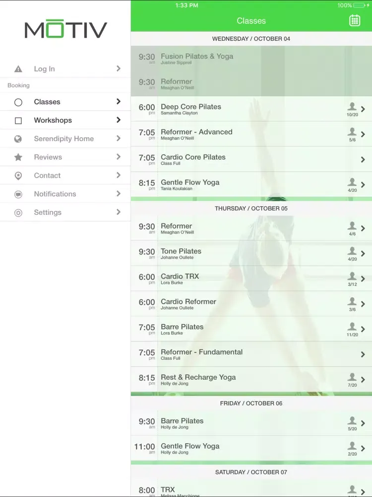 Motiv Fitness & Pilates iPad  سکرین شاٹس