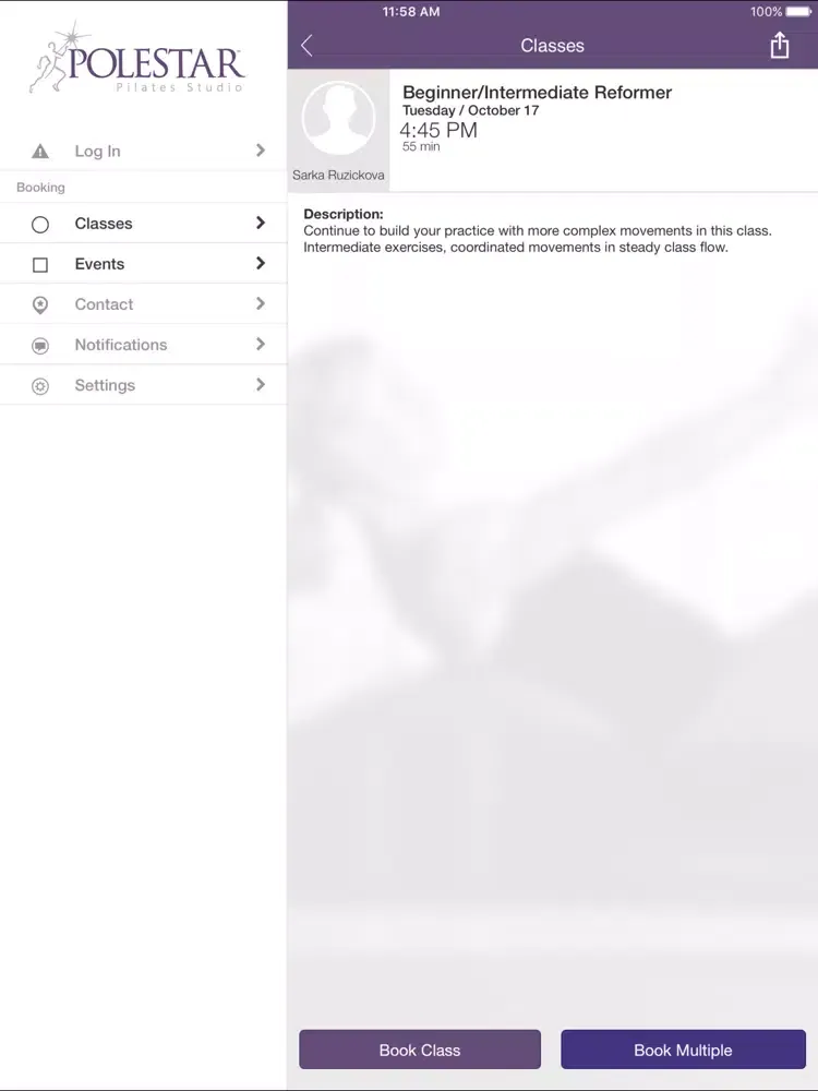 Ảnh chụp màn hình của Polestar Pilates Winter Park iPad 
