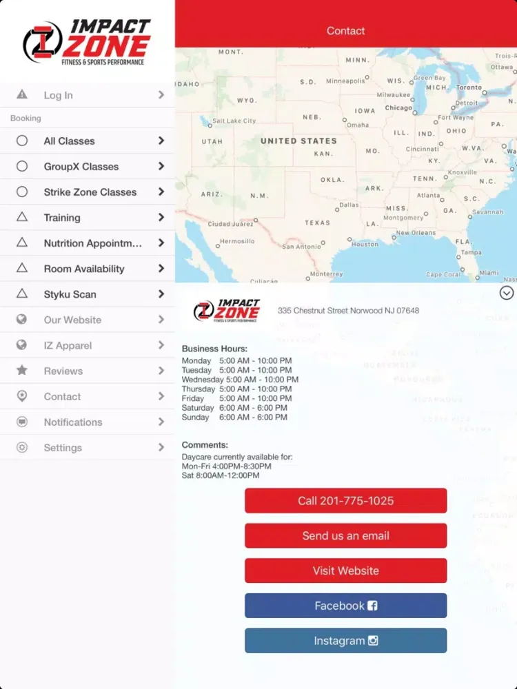 Impact Zone Fitness and Sports iPad  Screenshots