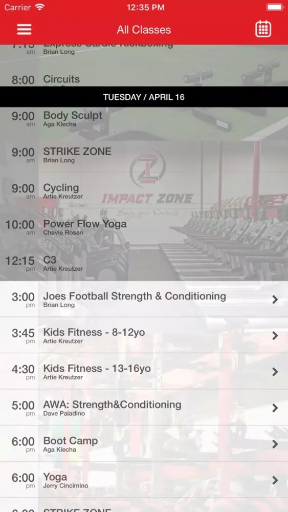 Impact Zone Fitness and Sports Screenshots