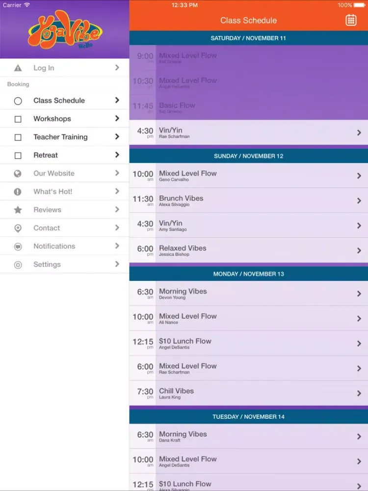 Capturas de pantalla de Yoga Vibe West Hollywood iPad 