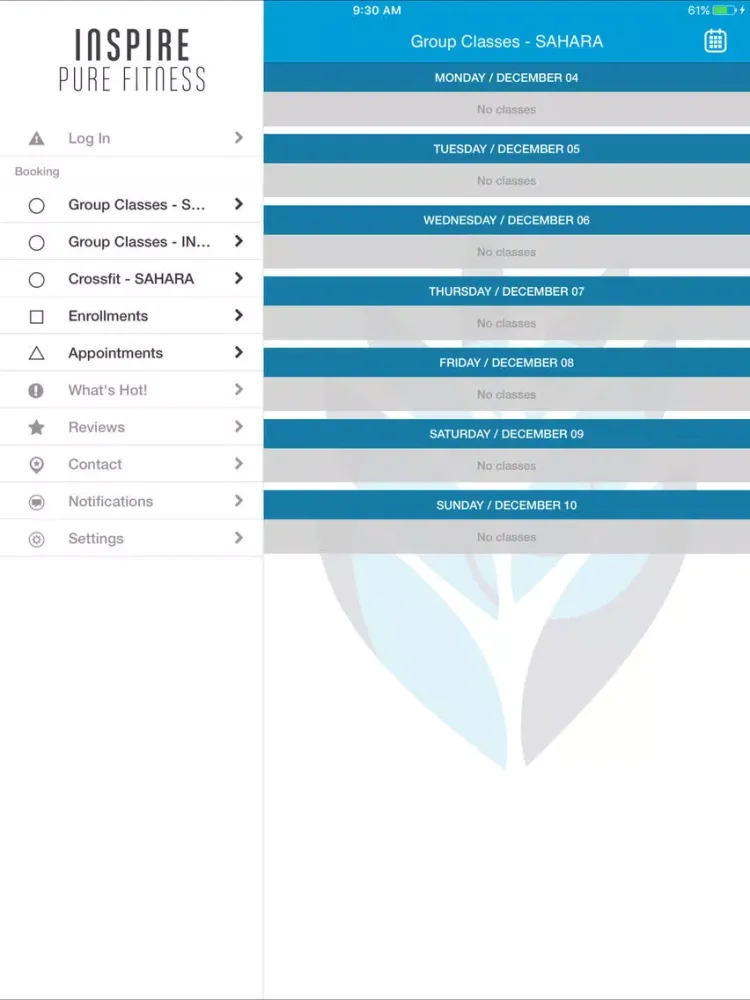 Capturas de tela do Inspire Pure Fitness iPad 