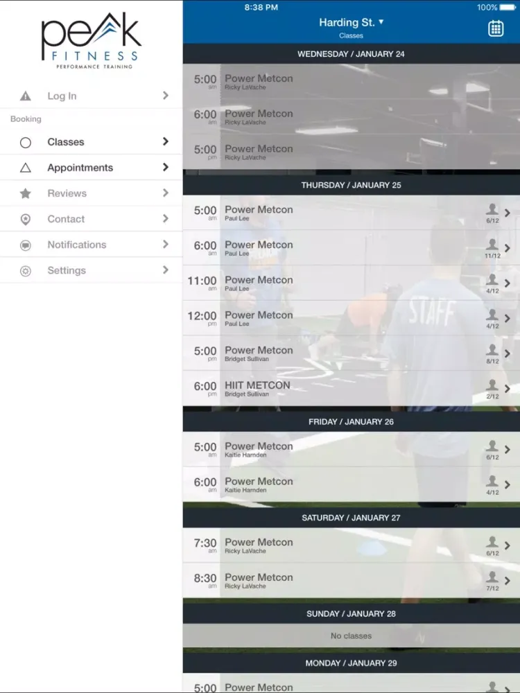 Peak Fitness Training iPad  Screenshots