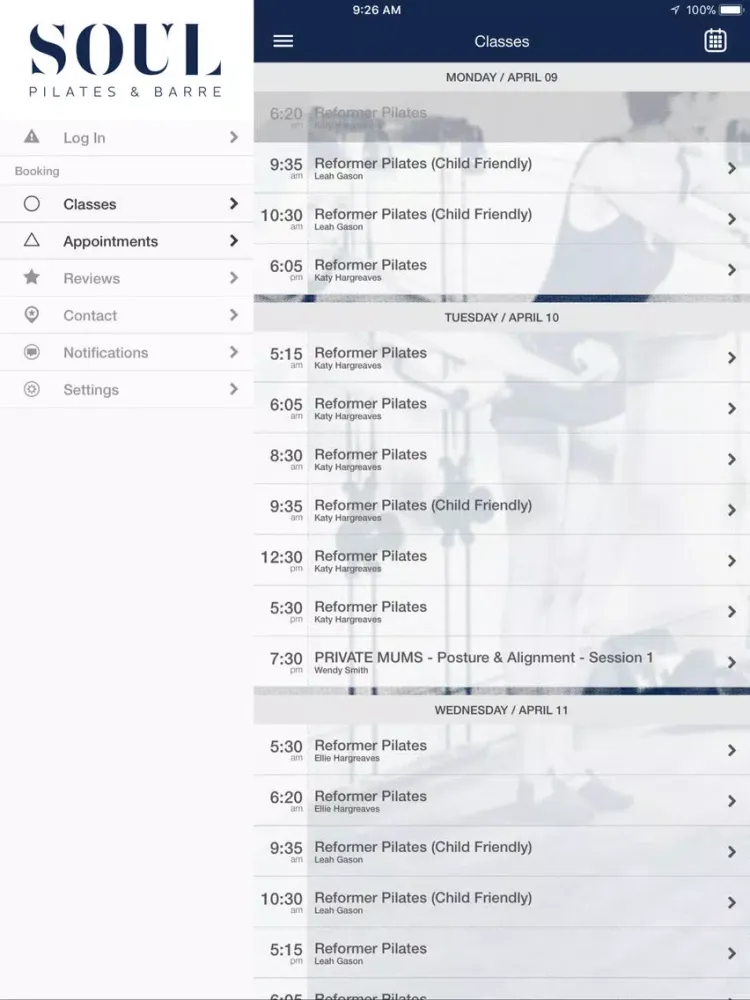 Soul Pilates and Barre iPad 應用截圖