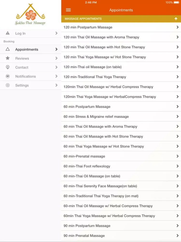 Sukho Thai Massage iPad  스크린샷