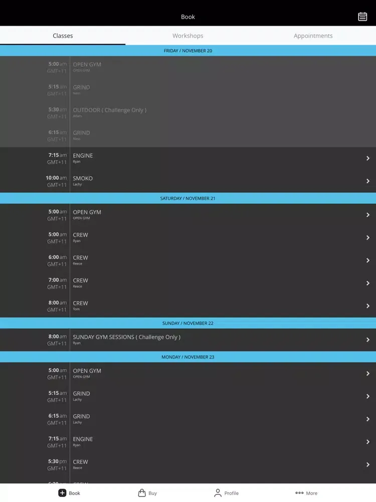 Tangkapan skrin Rhino Health and Fitness iPad 