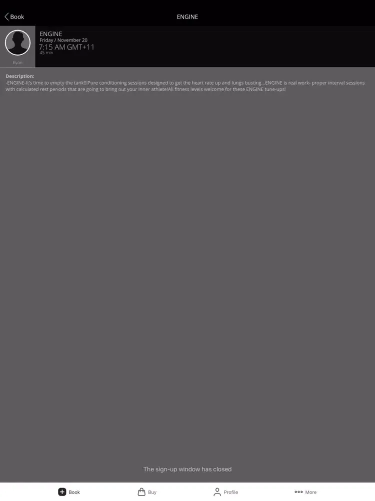 Tangkapan skrin Rhino Health and Fitness iPad 