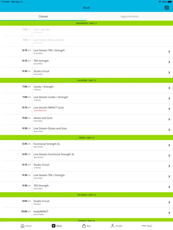 IMPACT Fitness + Training iPad  Screenshots