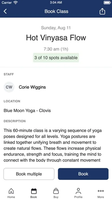 Zrzuty ekranu Blue Moon Yoga
