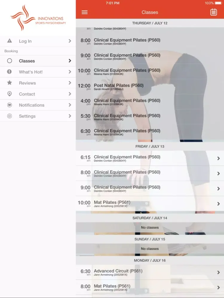 Innovations Physio & Pilates iPad  سکرین شاٹس