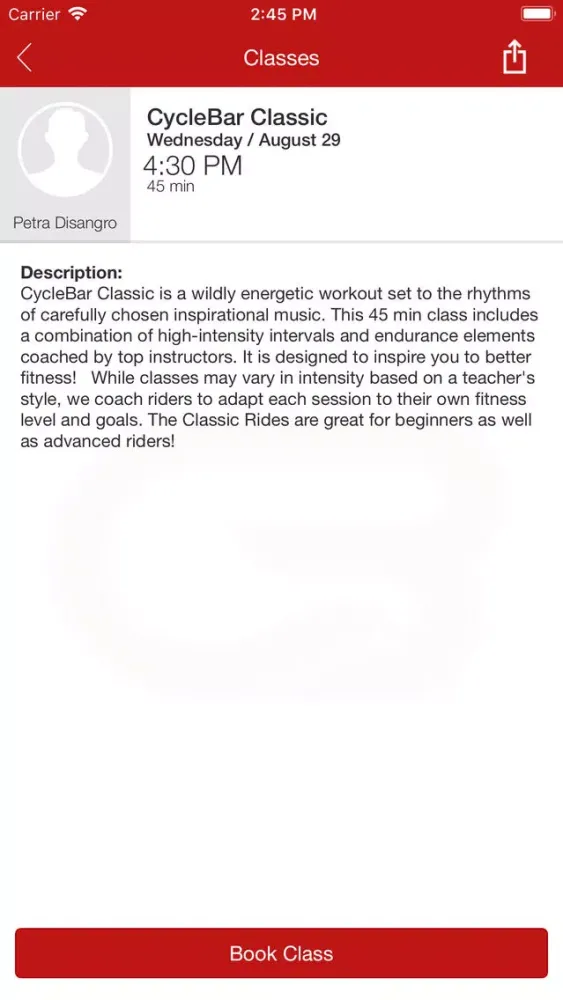 Tangkapan layar Wellesley CycleBar
