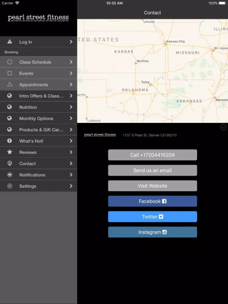 Capturas de tela do Pearl Street Fitness iPad 