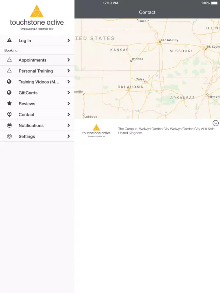 Tangkapan layar Touchstone Active iPad 