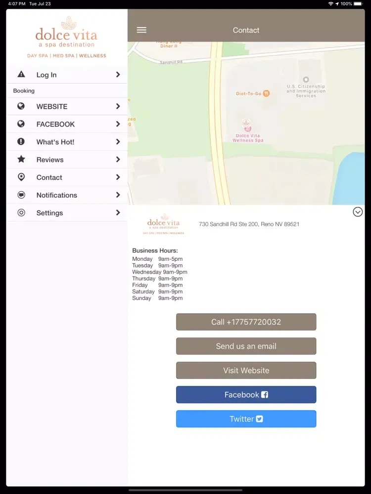 Dolce Vita Wellness Spa iPad 应用截图