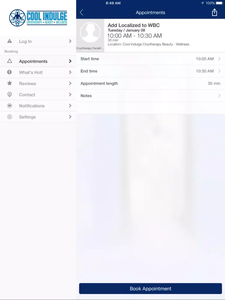 Cool Indulge Cryo-Wellness iPad  Ekran Görüntüleri