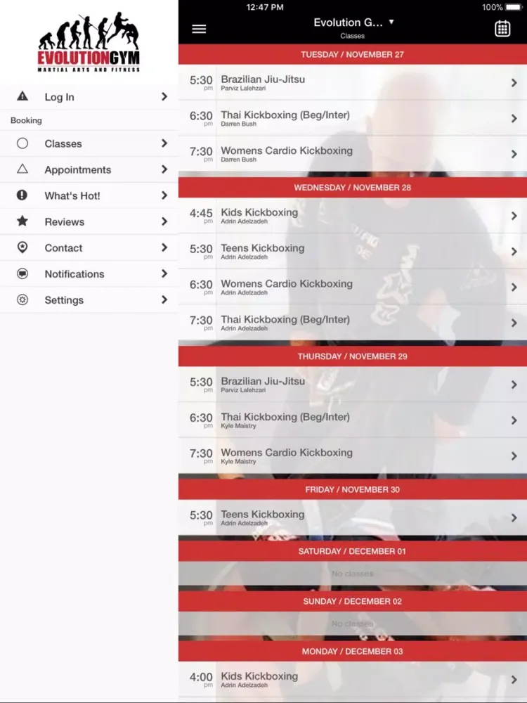 Captures d'écran de Evolution Gym iPad 